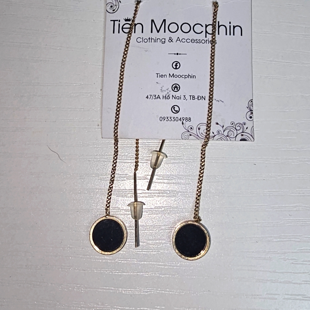 Gold and Black‎ Earrings